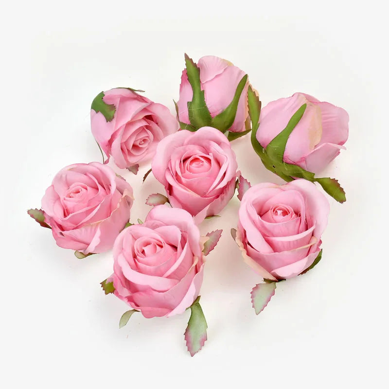 Silk Rose Heads 3/5Pcs – Artificial Flowers for Wedding Decor Artificial Silk Flowers Babs Pink 3Pcs