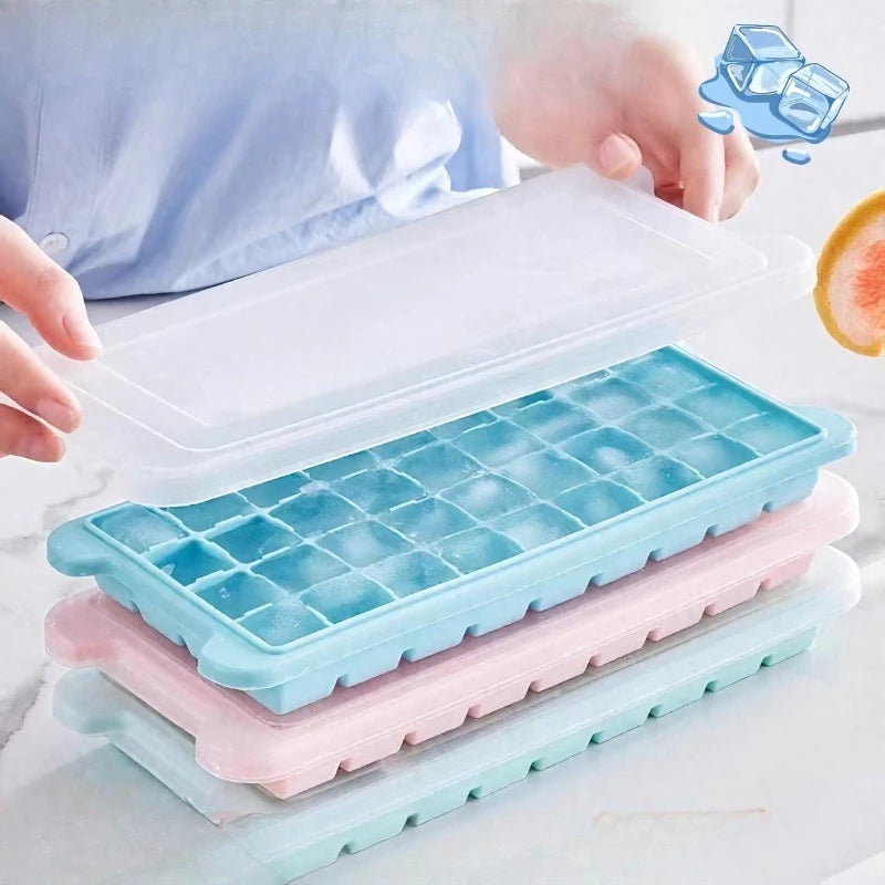 Silicone Ice Cube Tray with Lid – Flexible Easy-Release Mold Ice Cube Tray Babs