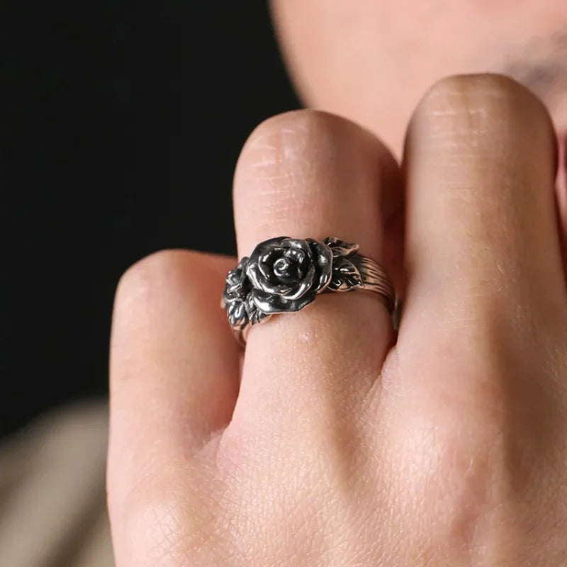 Retro Rose Flower Adjustable Ring – Women's Fashion Jewelry Fashion Ring Babs