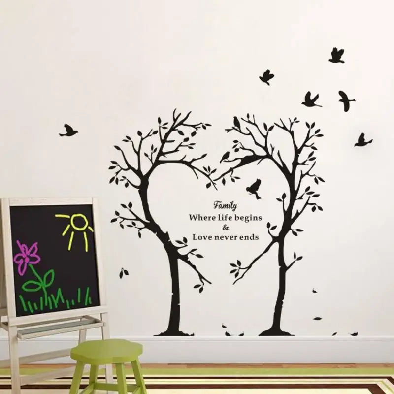 Family Love Heart Tree Wall Sticker – PVC Home Decor Decal Wall Decal Sticker Babs