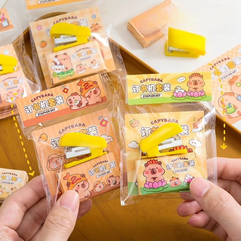 Cute Capybara Mini Stapler Kit – School & Office Supplies Mini Stapler Kit Babs