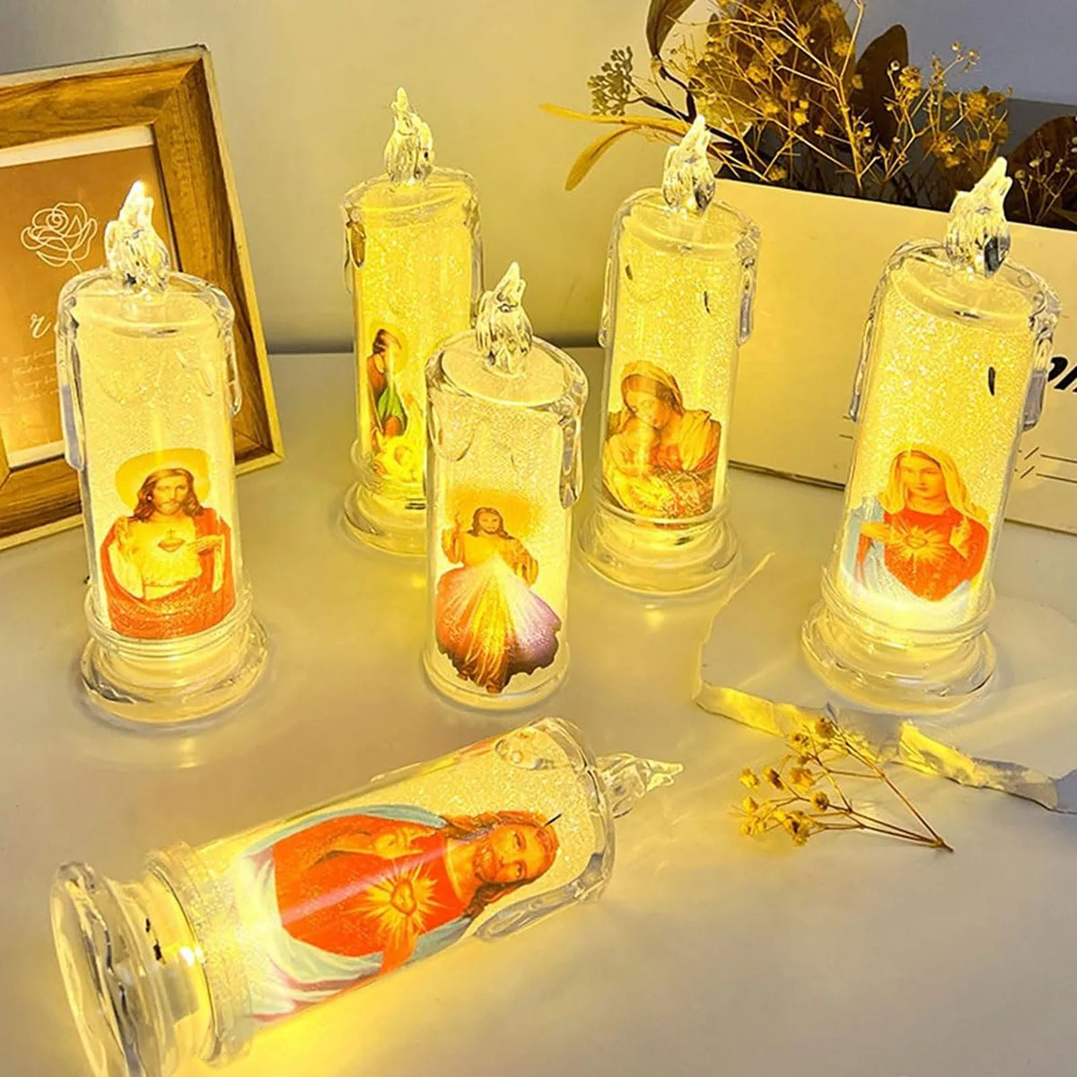 LED Flameless Religious Prayer Candles – Catholic Devotional Décor Flameless Prayer Candle Babs