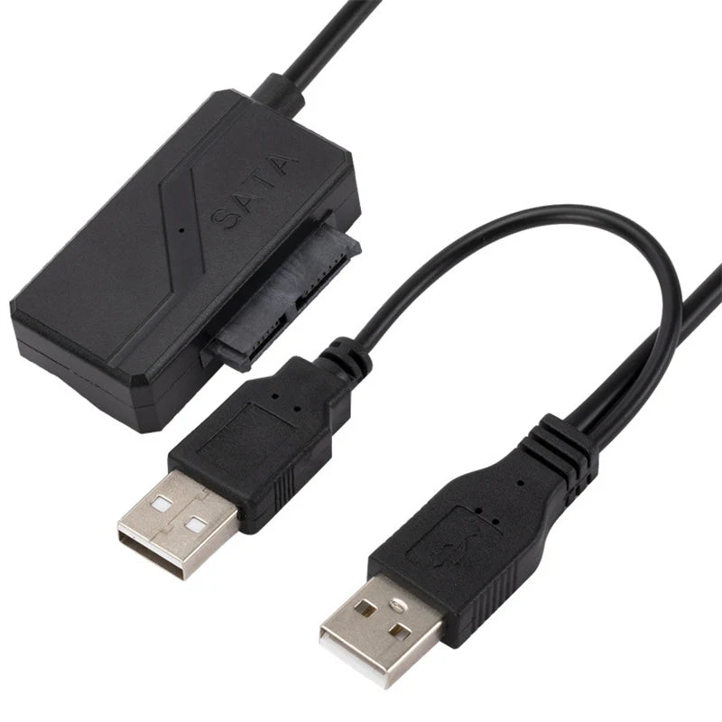 SATA to USB 2.0 13-Pin Slim Optical Drive Adapter Cable SATA USB Adapter Cable Babs