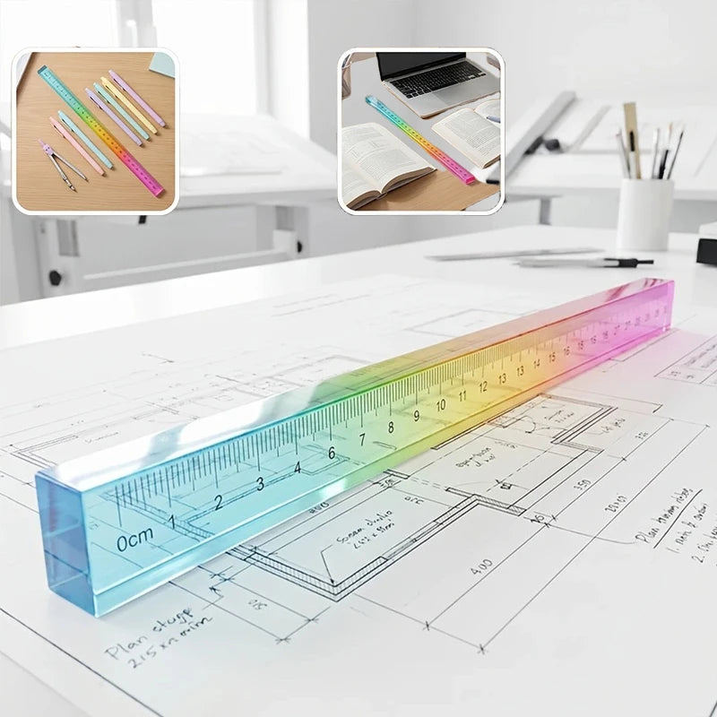 Acrylic Clear 30cm Transparent Gradient Ruler – Measuring Tool Acrylic Measuring Ruler Babs