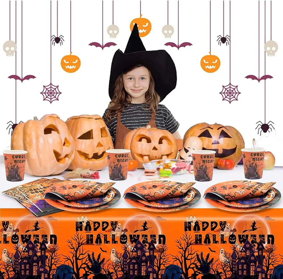 Halloween Disposable Tableware Set – Plates, Cups & More Disposable Tableware Set Babs