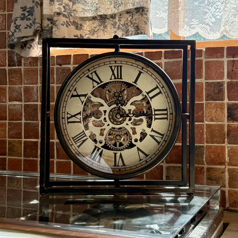 Retro Metal Table Clock – Silent Quartz Luxury Desk Decor Decorative Table Clock Babs