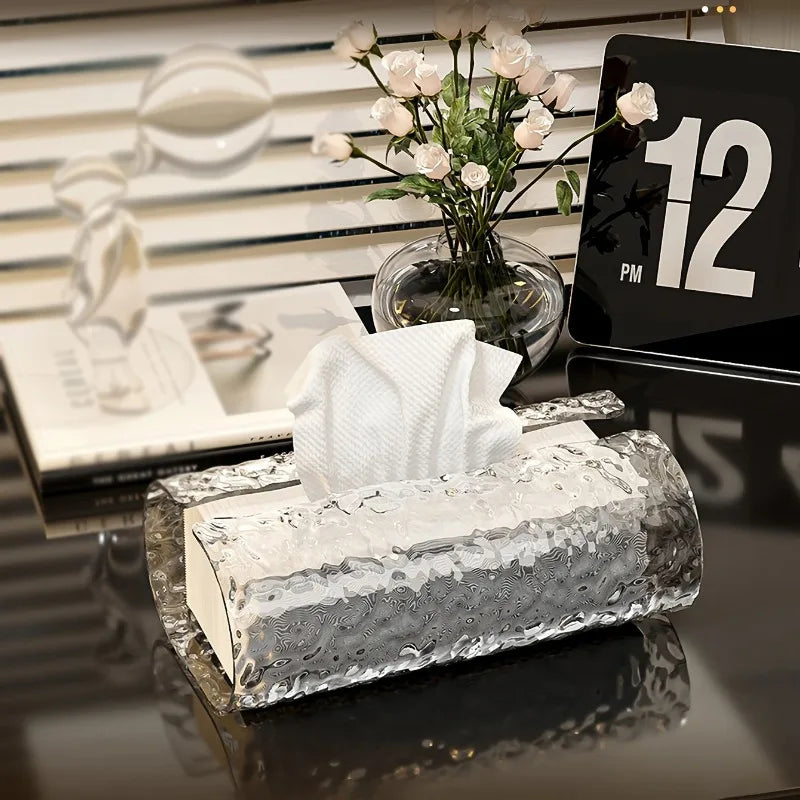 Oval Wavy Tissue Box Cover – Elegant Plastic Napkin Holder Tissue Box Cover Babs