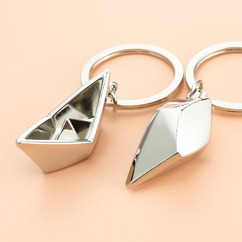 Sailing Paper Boat Keychain – Zinc Alloy Metal Key Ring Metal Keychain Babs