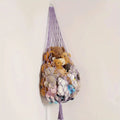 Large Macrame Stuffed Animal Hammock – Boho Corner Toy Storage Toy Storage Hammock Babs Purple