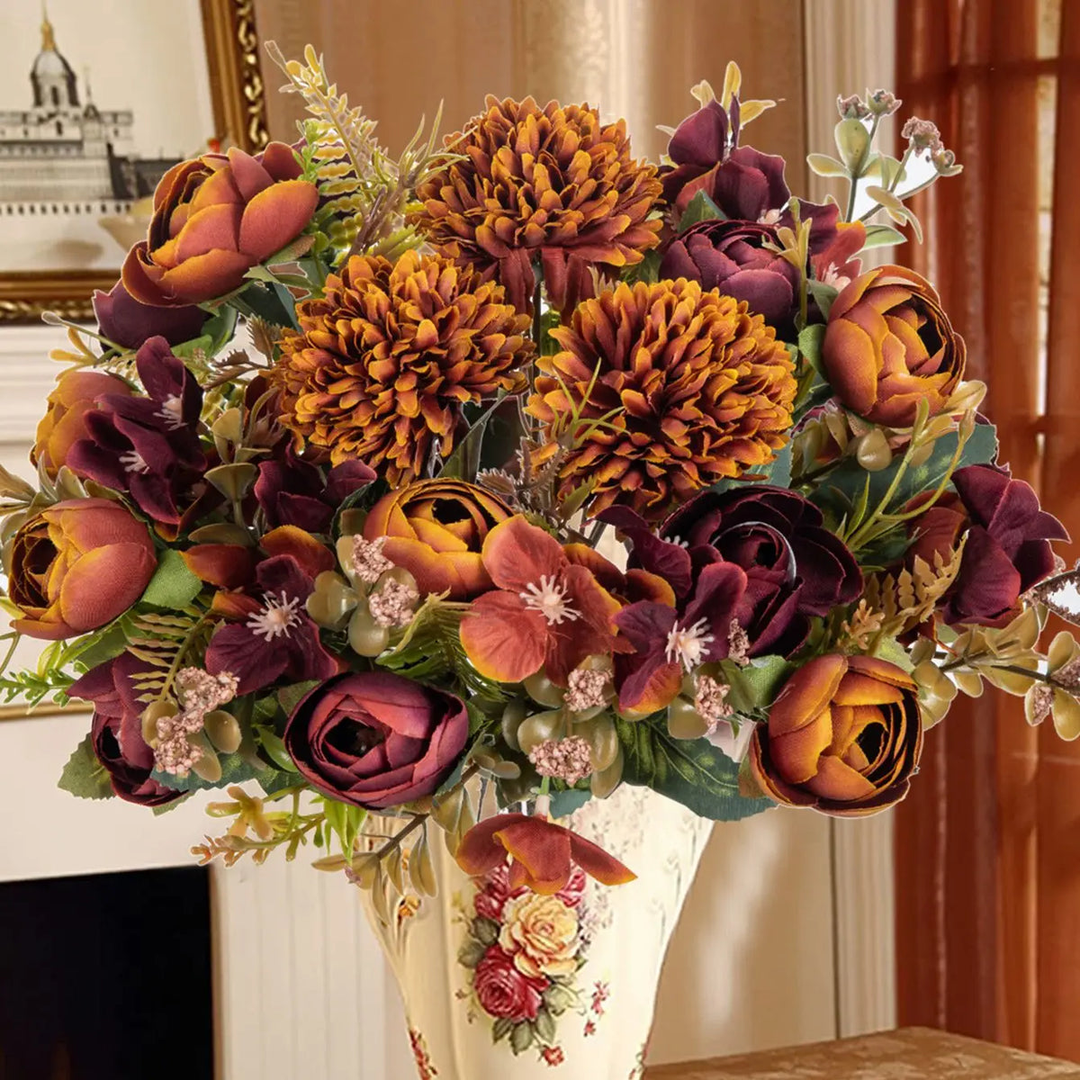 TTCY Silk Tea Rose Bud Bouquet – Artificial Flowers Home Decor Artificial Silk Flowers Babs