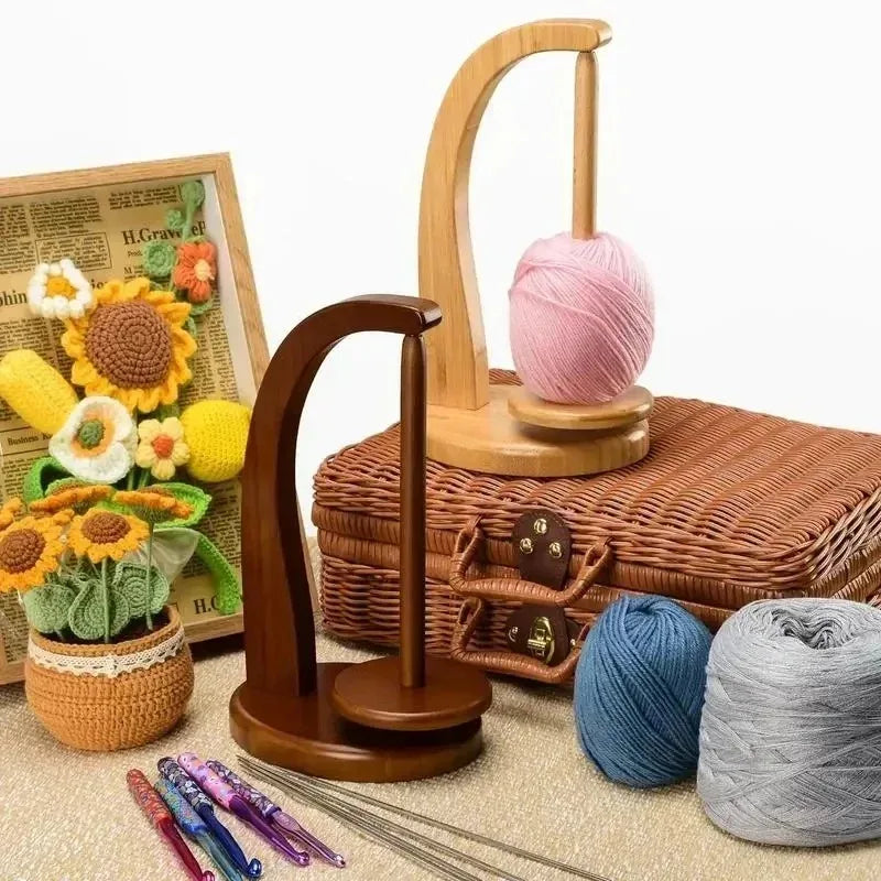 Wooden Magnetic Yarn Ball Holder – Rotating Knitting Spinner Yarn Ball Holder Babs