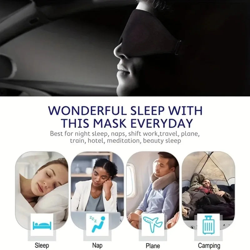 3D Contoured Sleep Eye Mask – Blackout Blindfold Women & Men Sleep Eye Mask Babs