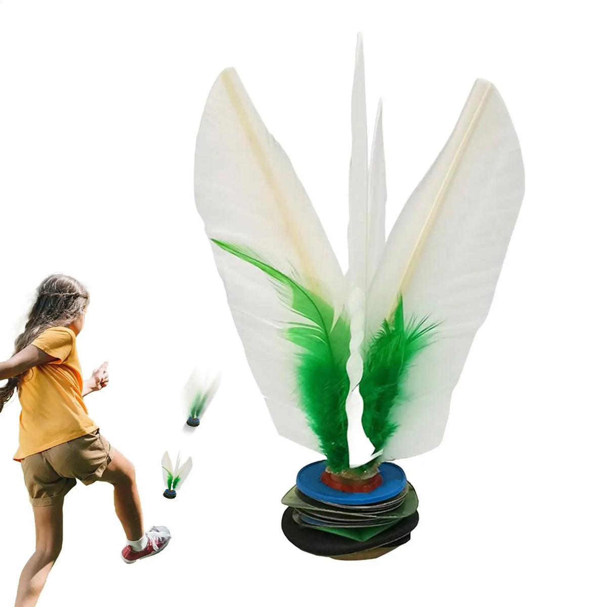 Chinese Jianzi Feather Shuttlecock Outdoor Kick Game Toy Feather Shuttlecock Babs