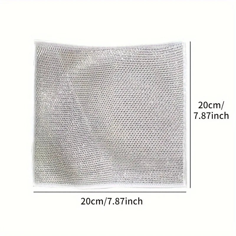 Double-Sided Steel Wire Scrubber Dishcloth – Kitchen Rag Kitchen Scrubber Cloth Babs
