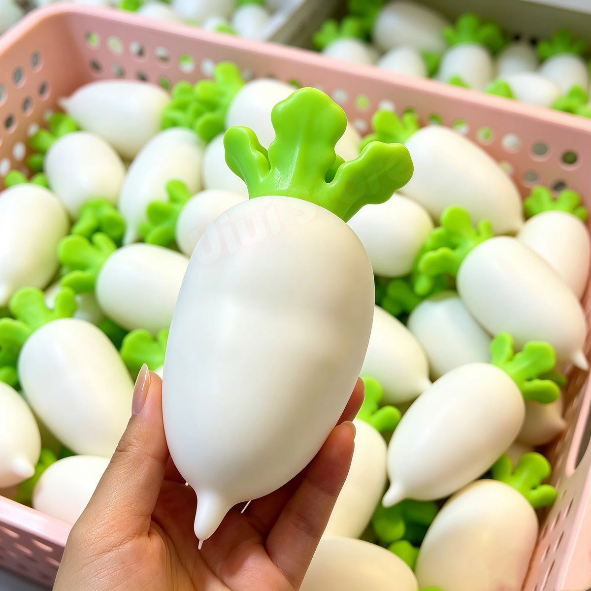 White Radish Crunchy Squishy ASMR Fidget Stress Ball Toy Squishy Fidget Toy Babs