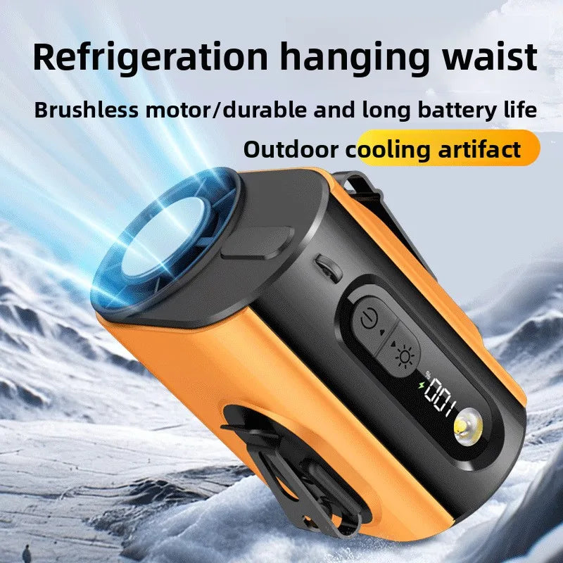 USB Waist Clip Fan – Portable High Speed Mini Cooling Fan Portable Clip Fan Babs Orange