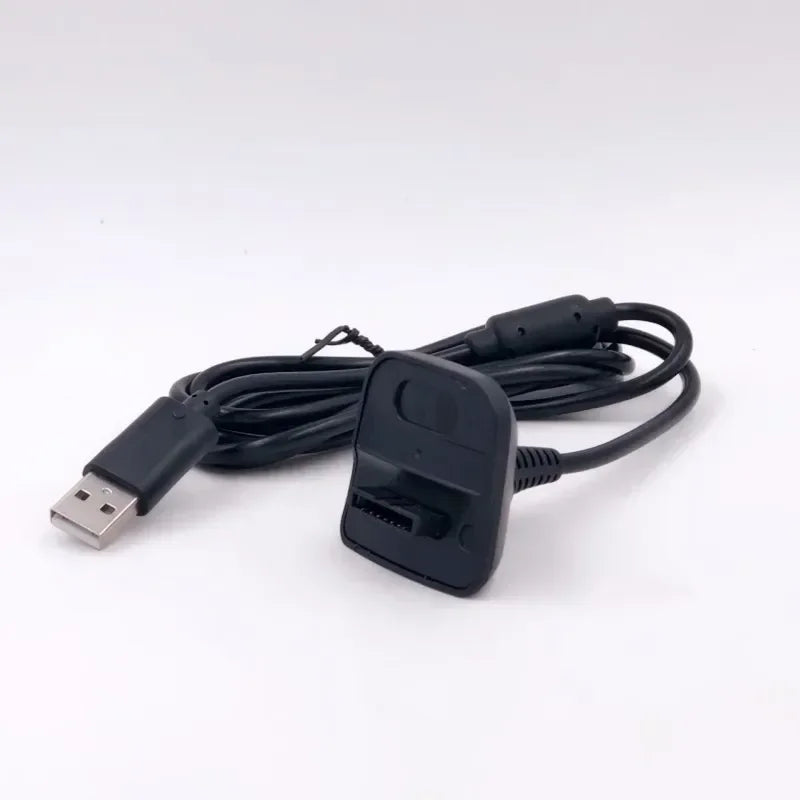 USB Charging Cable for Xbox 360 Wireless Controller + LED Indicator Controller Charging Cable Babs black