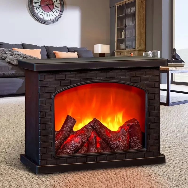 LED Fireplace Lamp Realistic Flame – Battery & USB Tabletop Decor Decorative Flame Lamp Babs