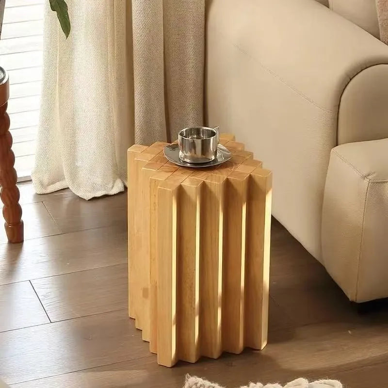 Solid Wood Square Side Table – Vintage Modern Coffee Table Wood Side Table Babs