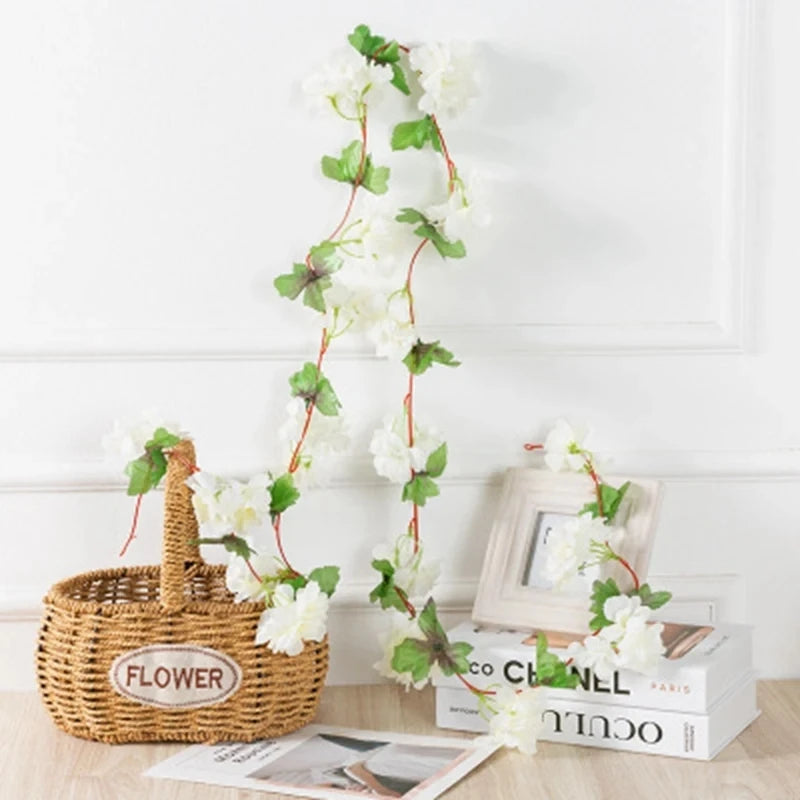 220cm Artificial Cherry Blossom Vine Garland – Wedding Décor Artificial Flower Garland Babs WHITE 1 PC