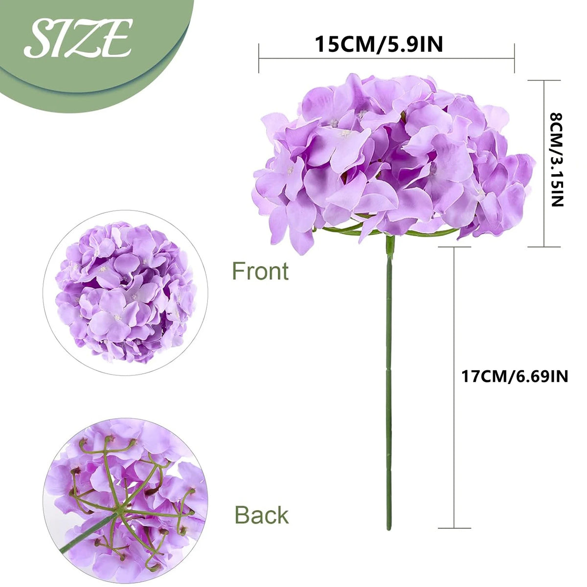 Silk Hydrangea Artificial Flowers – Wedding & Home Décor Artificial Flowers Babs PURPLE 10 pcs