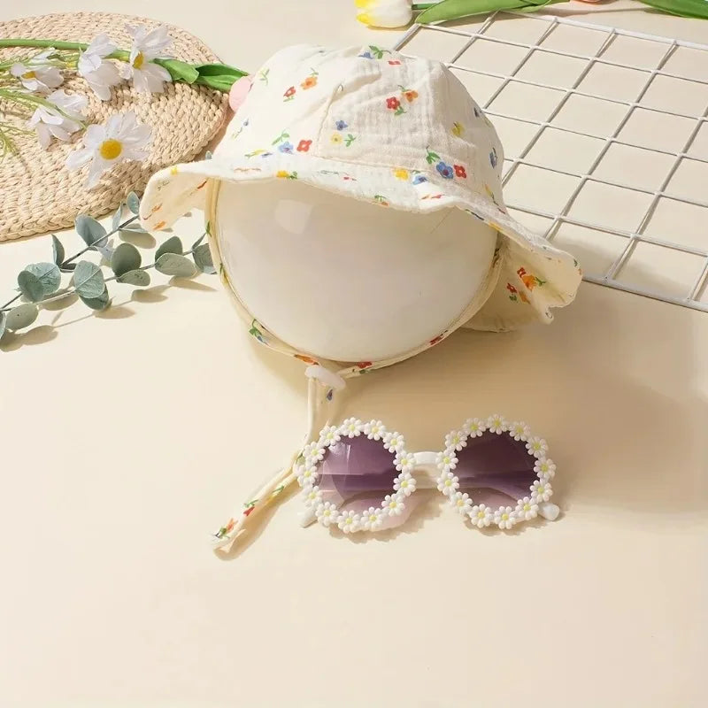Kids Daisy Flower Sunglasses UV400 Round Frame | 1-8 Pack Kids Sunglasses Babs