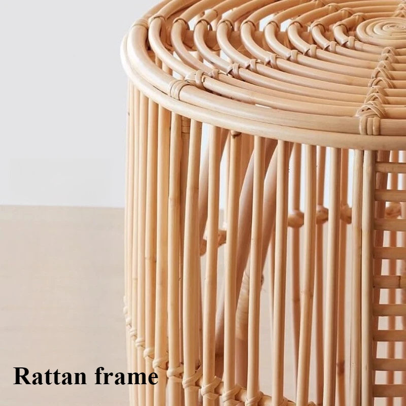 Rattan & Bamboo Nordic Round Coffee Table | Modern Living Room Round Coffee Table Babs