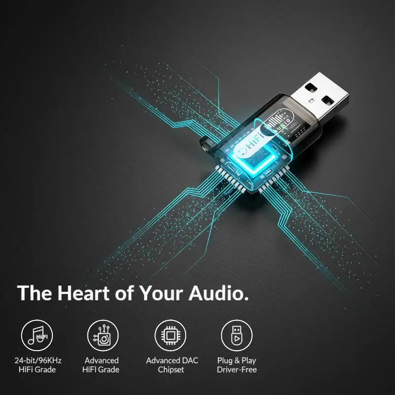 USB to 3.5mm TRRS Audio Adapter – HiFi DAC Sound Card USB Audio Adapter Babs