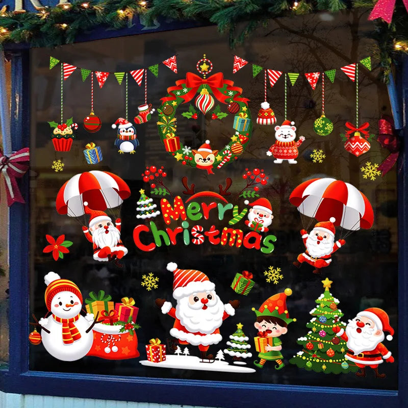 113 Christmas Snowflake Static Window Clings | Holiday Decor Holiday Window Clings Babs G 2seets