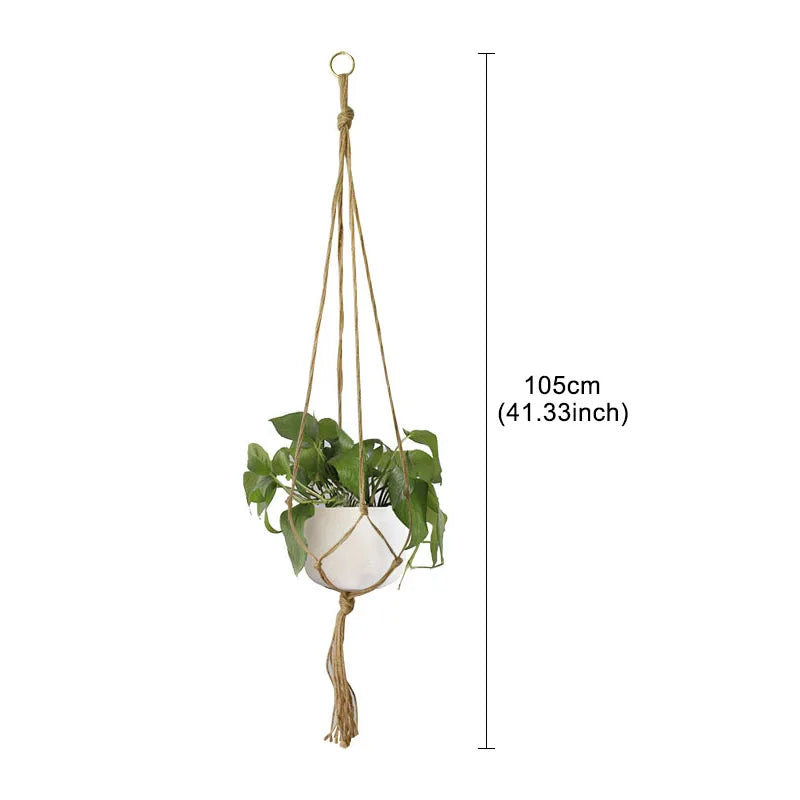 Macrame Plant Hanger – Handmade Rattan Rope Hanging Basket Macrame Plant Hanger Babs Style5