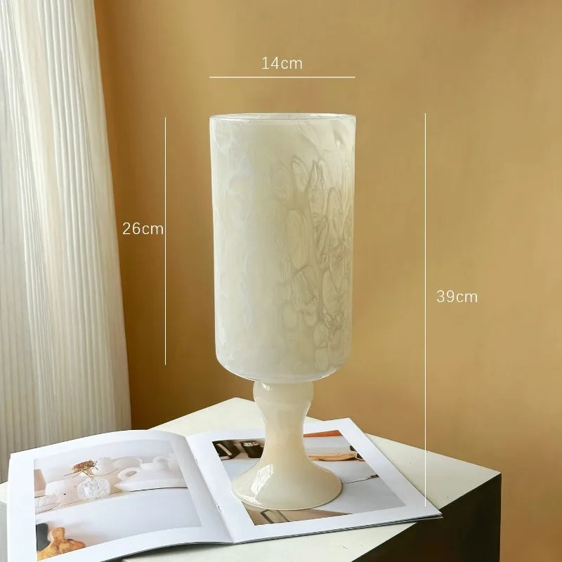 Glazed Glass Decorative Vase – Modern Luxury Home Décor Decorative Glass Vase Babs White