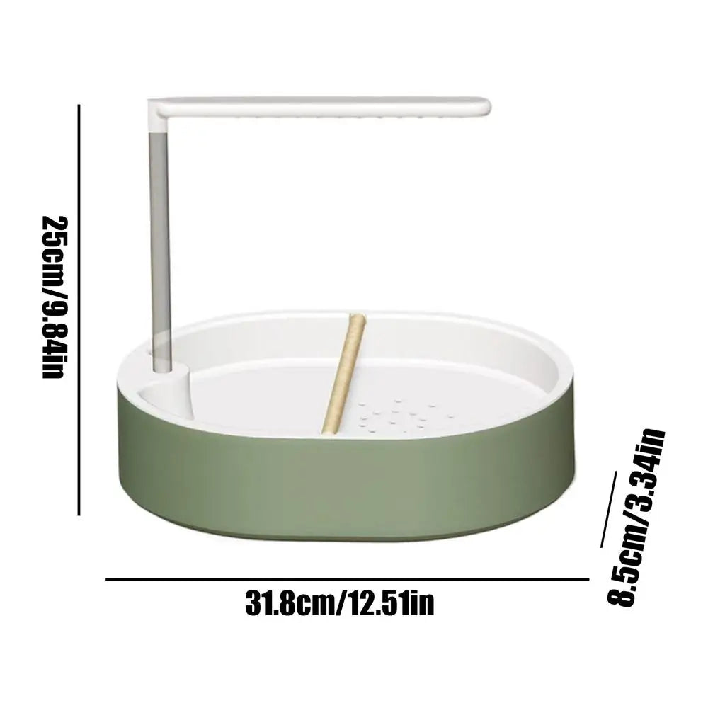 USB Electric Bird Bath Cage Basin | Parrot, Cockatiel, Lovebird Electric Bird Bath Babs White