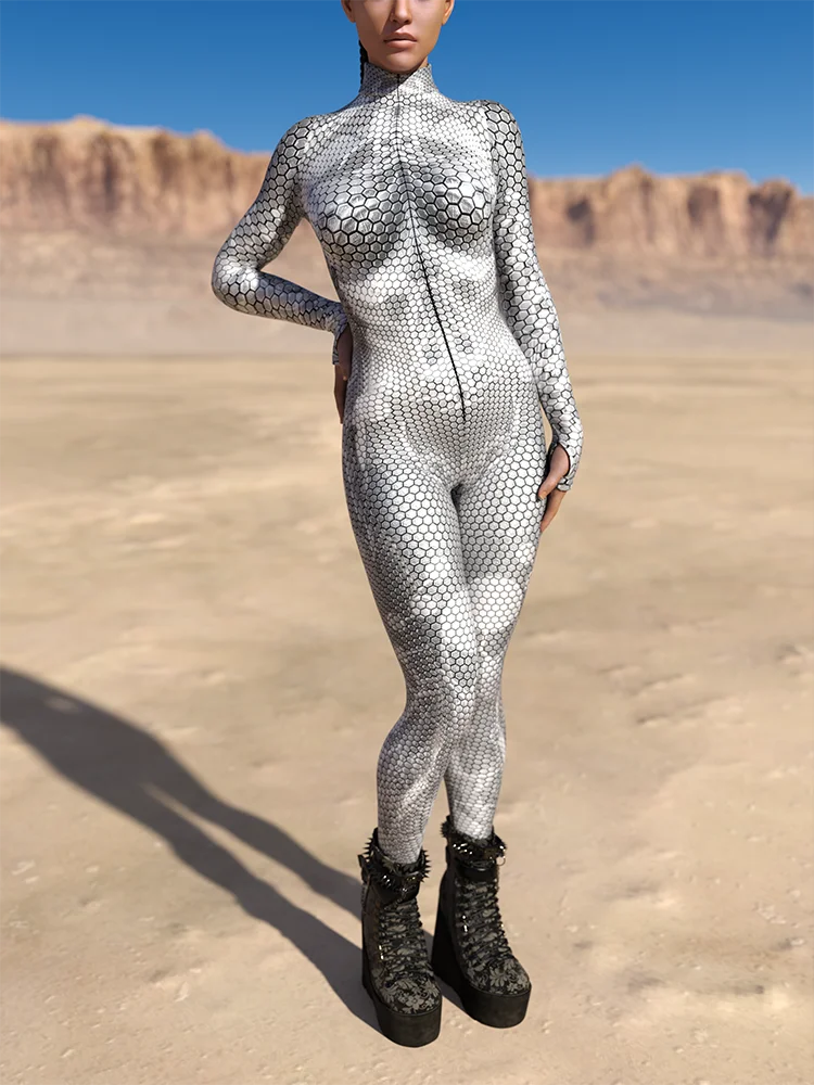 Women's Snake Costume Jumpsuit | Halloween Cosplay Bodysuit Halloween Costume Jumpsuit Babs