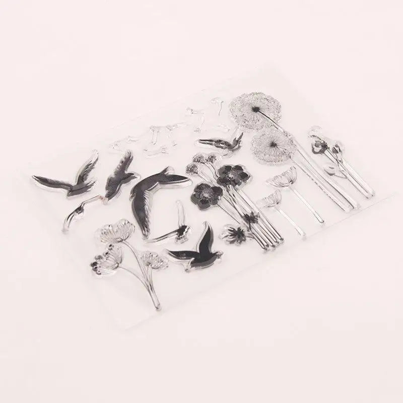 Bird Pattern Clear Silicone Stamp – Holiday Cards & Scrapbooking Clear Craft Stamp Babs