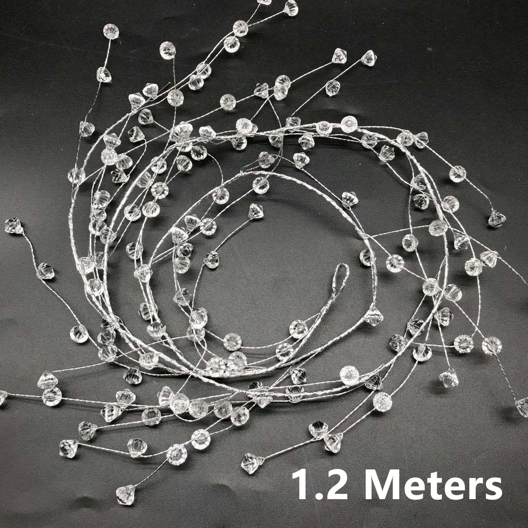 1.2M Acrylic Crystal Garland – Pearl & Diamond Party Decor Crystal Garland Strand Babs Diamond 1.2M