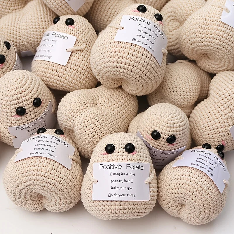 Positive Potato Crochet Kit – Quirky DIY Ornament Gift Crochet Craft Kit Babs