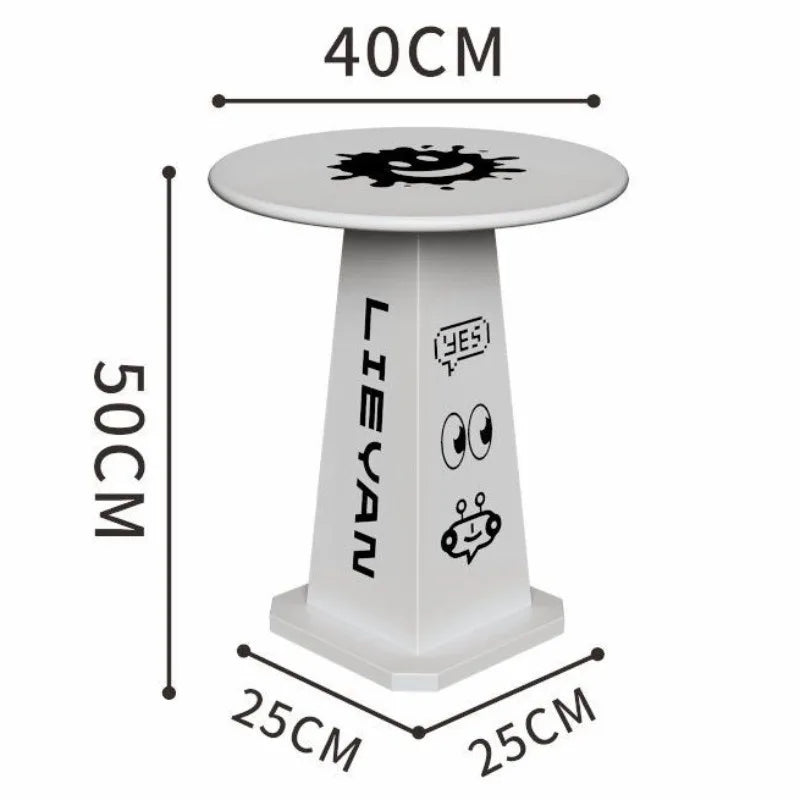 Modern Round Metal Side Table | Minimalist Living Room Coffee Table Round Side Table Babs White