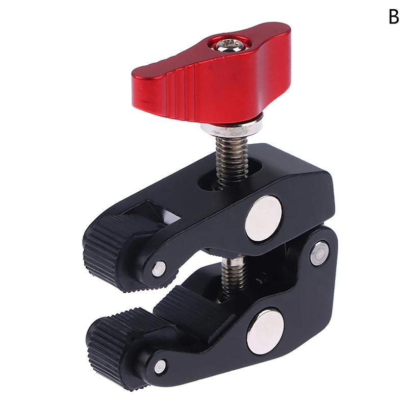 Aluminum Alloy Double Ball Head Magic Arm Clamp 1/4" 3/8" Camera Arm Clamp Babs B
