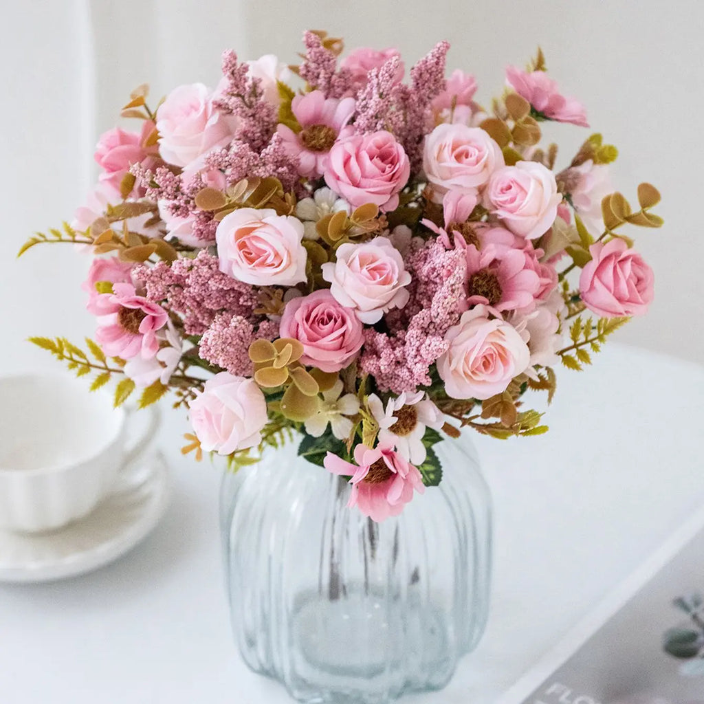 Artificial Silk Rose Bouquet – Wedding, Home & Party Décor Artificial Silk Flowers Babs