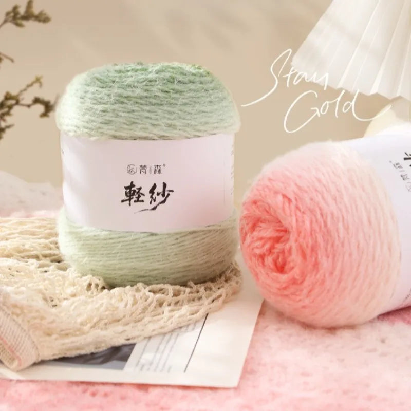 Gradient Long Plush Yarn 375m – Soft 3mm Knitting & Crochet Thread Knitting Yarn Babs