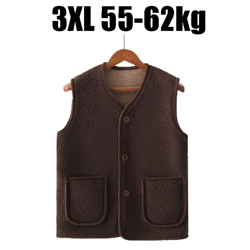 Women's Fleece Vest – Warm Plush-Lined Sleeveless Jacket Plus Size Fleece Vest Babs One Size Dark Coffee-3XL