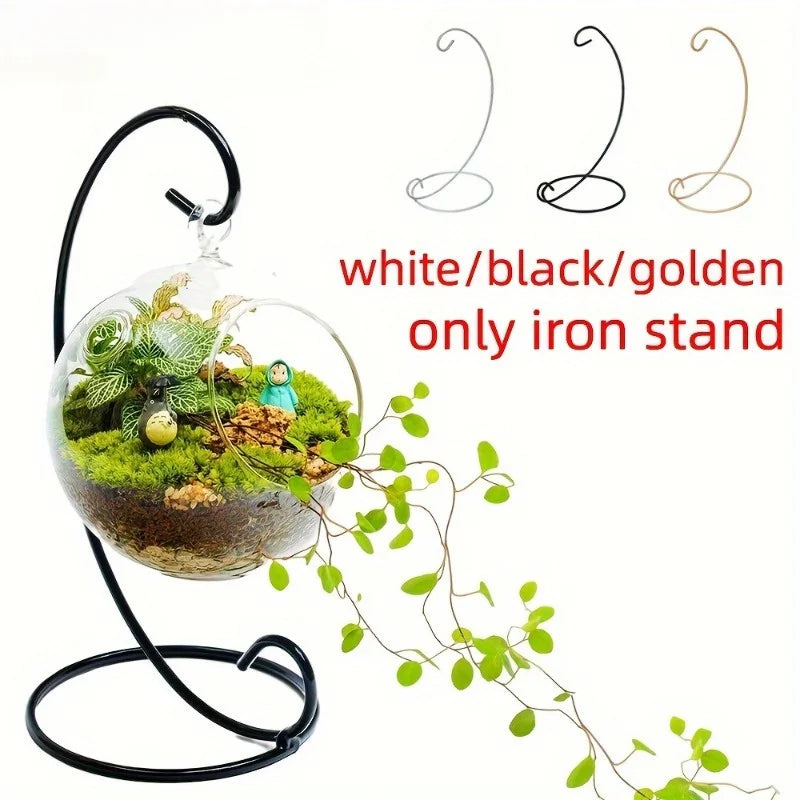 Semi-Circular Iron Hanger for Micro Landscape Hanging Bottles Decorative Iron Hanger Babs
