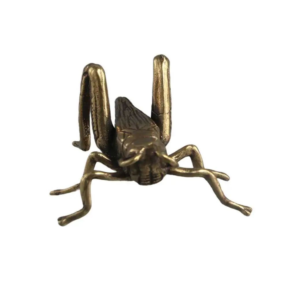 Solid Brass Cricket Figurine – Miniature Home Decor Statue Brass Figurine Babs