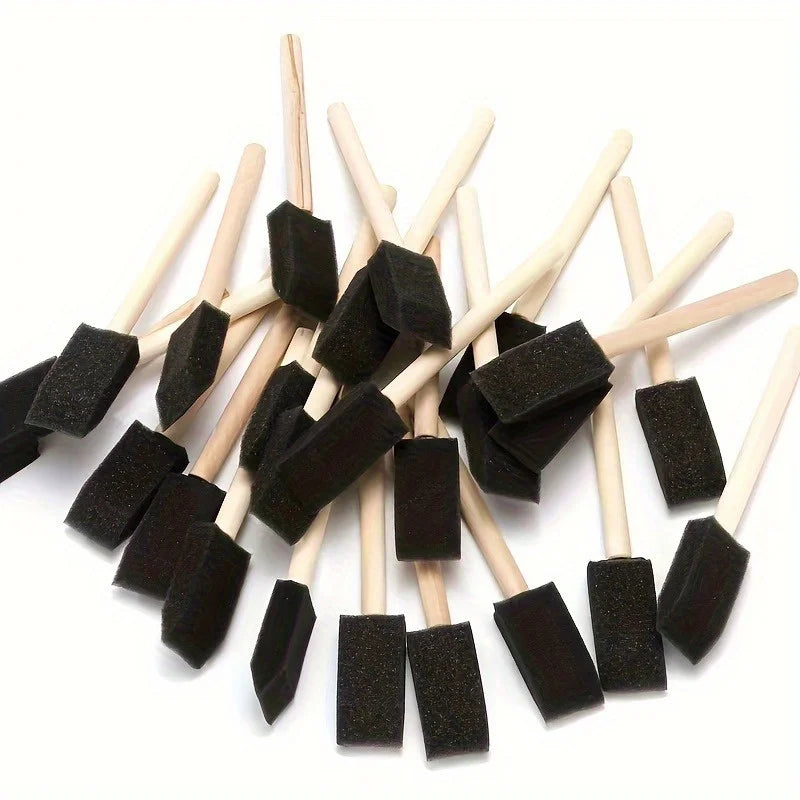 Wooden Handle Foam Sponge Brush for Painting & DIY Crafts Foam Paint Brush Babs