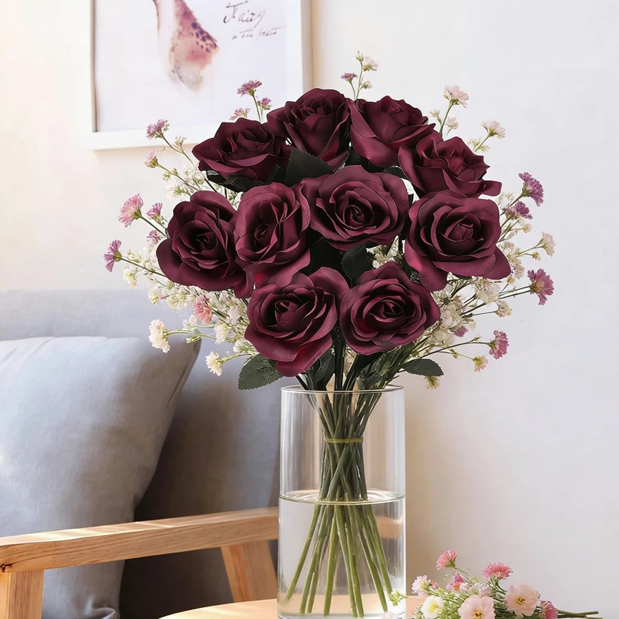 Silk Rose Artificial Flower Bouquet – Wedding & Home Decor Artificial Silk Flowers Babs