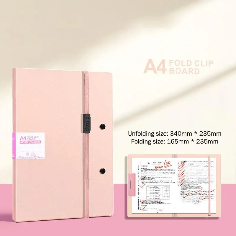 Foldable A4 to A5 Folder Board – Document File Organizer Foldable File Folder Babs pink