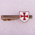 Knights Crusader Cross Shield Metal Tie Clip | Suit Badge Metal Tie Clip Babs Gold