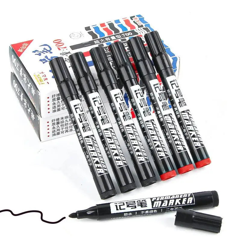 HUXUAN 10Pcs Waterproof Permanent Marker Pens | Quick-Dry Permanent Marker Set Babs