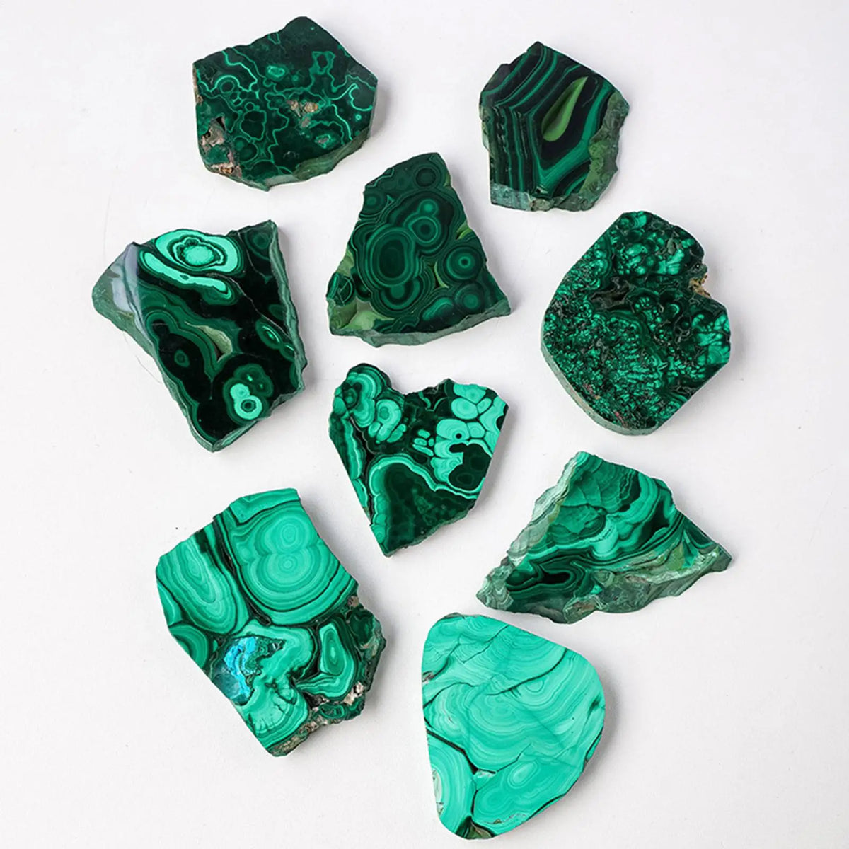 Natural Malachite Raw Crystal Slice – Mineral Specimen & Decor Crystal Mineral Specimen Babs