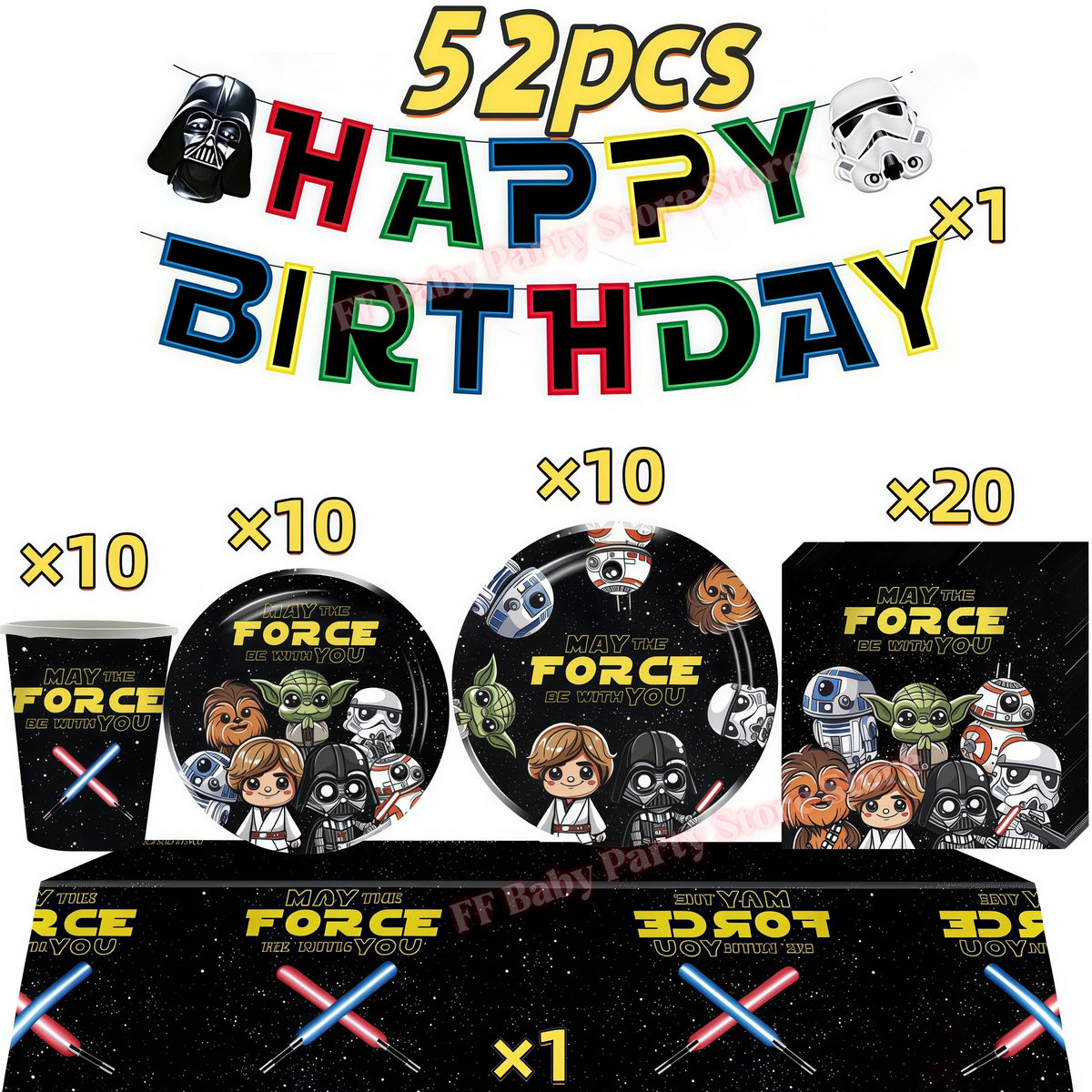 Robot Birthday Party Decorations Set – Balloons, Plates & More Party Decoration Set Babs 52pcs others
